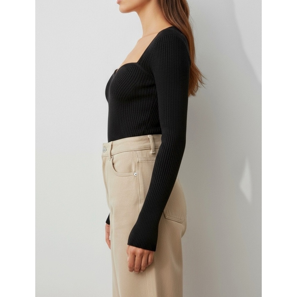 Reformation Black Ribbed Sweater - Picture 6 of 15